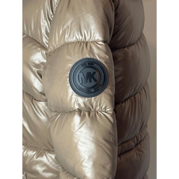 Michael Kors Coat Women Small Tan‎ Quilted Insulated Puffer Jacket Outdoor - Picture 9 of 15